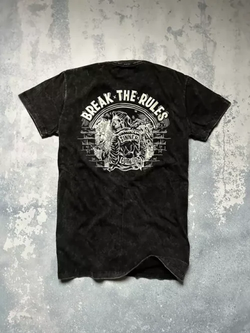 REMERA RULES NEGRO